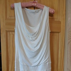 white drop waist cowl neck dress, size xs